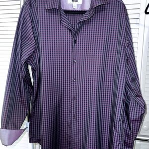 Joseph Abboud Men's Purple Plaid Button Down Shirt